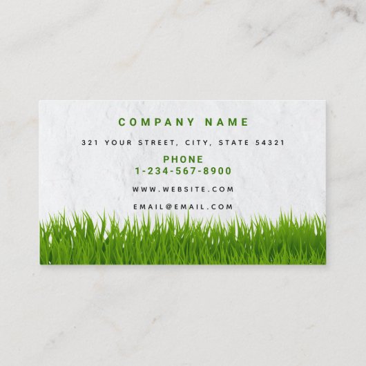 Rasenpflege-Landschaftsgras-Mowing-Logo Visitenkarte (Rückseite)