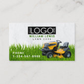 Rasenpflege-Landschaftsgras-Mowing-Logo Visitenkarte (Vorderseite)