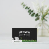 Rasenpflege Landschaftsschutz Moderner Silbermäher Visitenkarte (Stehend Vorderseite)