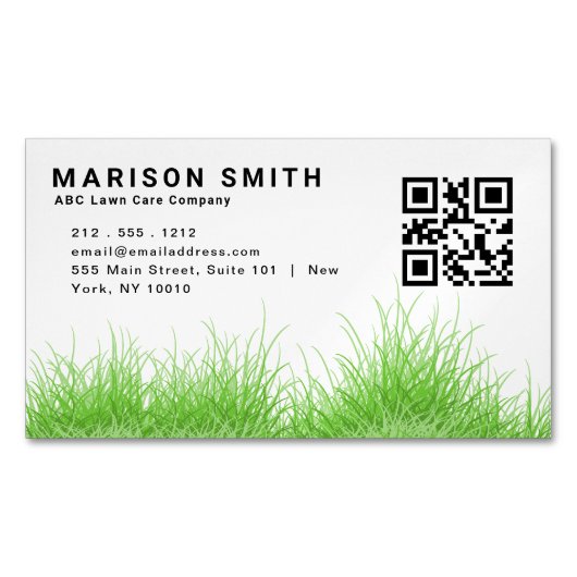 Rasenpflege Landschaftsschutzdienste Grüngras-Stil Magnetische Visitenkarte (Vorderseite)