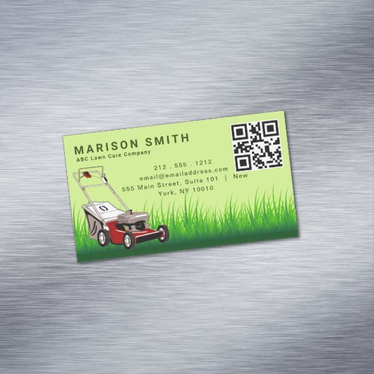 Rasenpflege Landschaftsschutzdienste Grüngras-Stil Magnetische Visitenkarte (Beispiel)