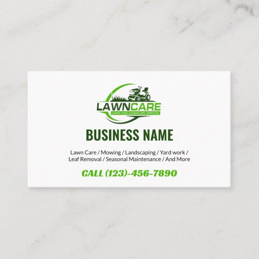 Rasenpflege-Logolandschaften Visitenkarte (Vorderseite)
