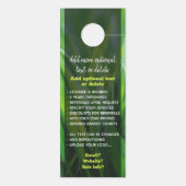 Rasenpflege. Maßgeschneiderte Werbeaktion Türanhänger (Rückseite)