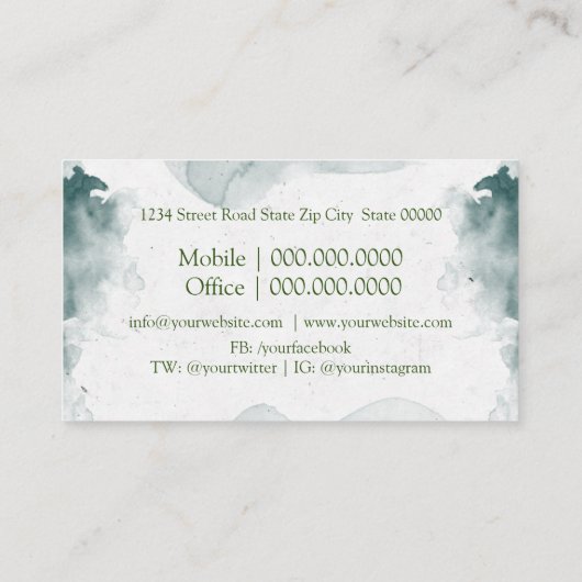 Rasenpflege oder Landschaften Visitenkarte (Rückseite)