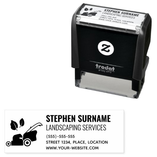 Rasenpflege oder Landschaftsschutz mit Symbol für  Permastempel (Beispiel)