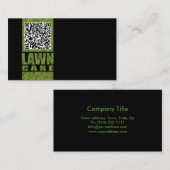 Rasenpflege Service Grass Letting Simple Black Visitenkarte (Vorne/Hinten)