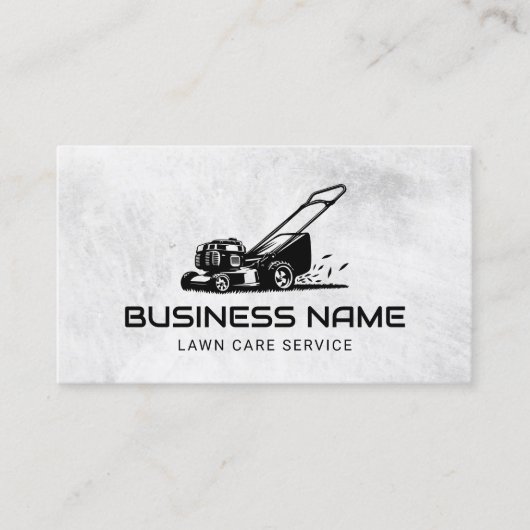 Rasenpflege und Berufliches Rasenmäherlogo Visitenkarte (Vorderseite)