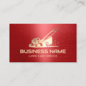 Rasenpflege und Landschaften mit Gold Mower Logo R Visitenkarte (Vorderseite)