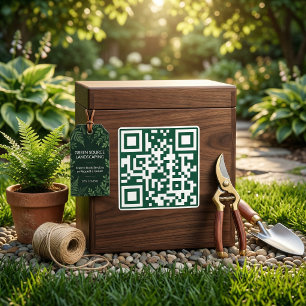 Rasenpflege- und Landschaftsbauunternehmen, QR-Cod Quadratischer Aufkleber