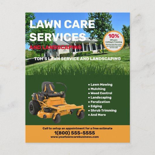 Rasenpflege und Landschaftsbetrieb Flyer (Vorne)