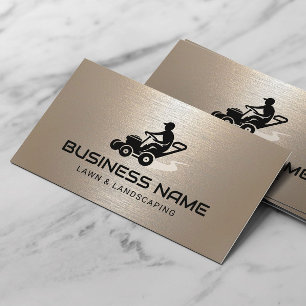 Rasenpflege und Landschaftsbild-Mower-Logo Shimmer Visitenkarte