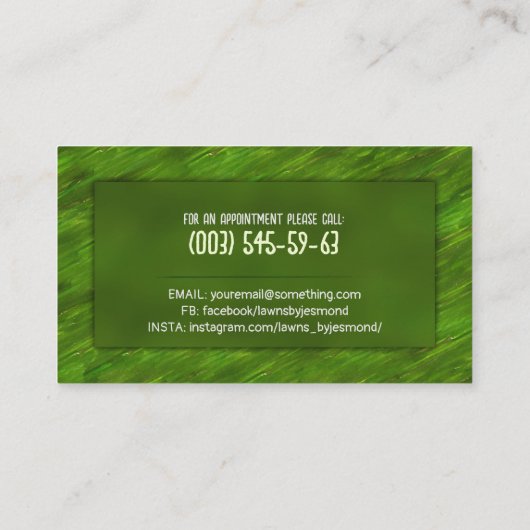 Rasenpflege und Landschaftsgestaltung - Aquarellku Visitenkarte (Rückseite)