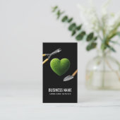 Rasenpflege und Landschaftsschutz Gras Herz Schwar Visitenkarte (Stehend Vorderseite)