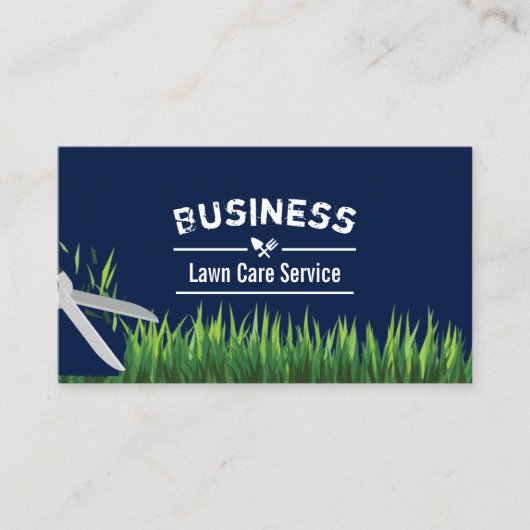 Rasenpflege und Landschaftsschutz Navy Blue Visitenkarte (Vorderseite)