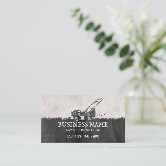 Rasenpflege und Landschaftsschutz Vintager Rasenmä Visitenkarte (Stehend Vorderseite)