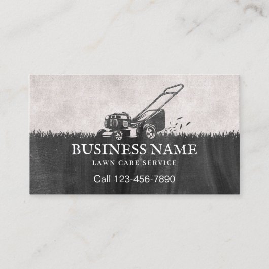 Rasenpflege und Landschaftsschutz Vintager Rasenmä Visitenkarte (Vorderseite)