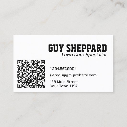 Rasenpflege und Landschaftsschutzcode Foto QR-Code Visitenkarte (Rückseite)