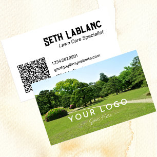 Rasenpflege und Landschaftsschutzcode Foto QR-Code Visitenkarte