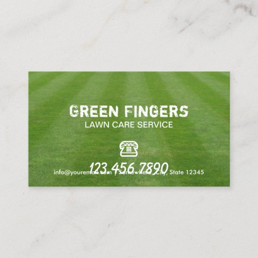 Rasenpflege und Landung Beruflicher Grünflächen Visitenkarte (Vorderseite)