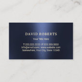 Rasenpflege und Landung Gold Mower Navy Blue Visitenkarte (Rückseite)