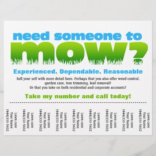 Rasenpflege verdienen Geld Flyer (Vorne)