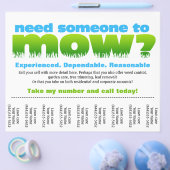 Rasenpflege verdienen Geld Flyer (Einzeln)