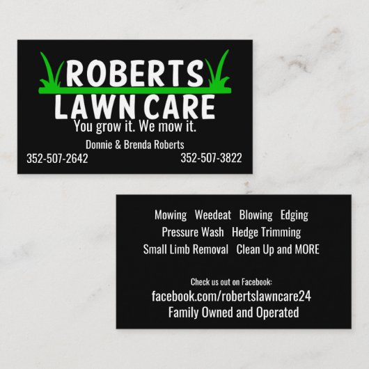 Rasenpflege Visitenkarte (Vorne/Hinten)