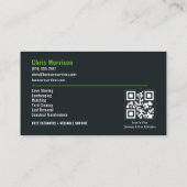 Rasenpflege-Wartung QR-Code Professional Visitenkarte (Rückseite)