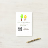 Rasenpflegedienste Name Q R Code Website E-Mail Post-it Klebezettel (Auf Schreibtisch)