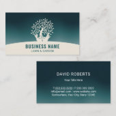 Rasenpflegehandschuhe, die Baum Aquamarin Landscha Visitenkarte (Vorne/Hinten)