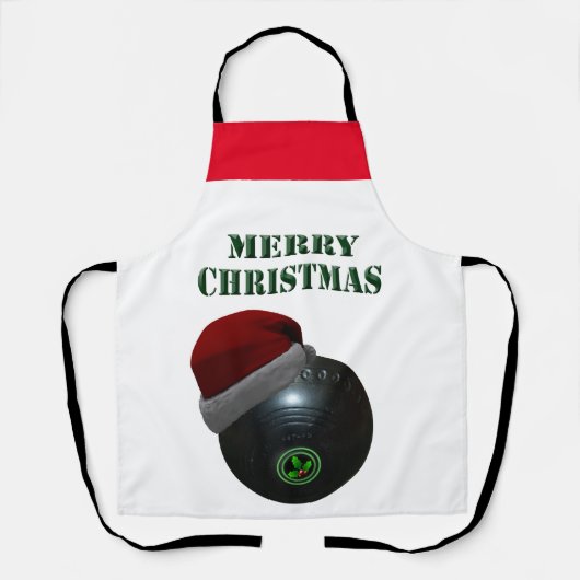 Rasenschale mit einer Weihnachtsmannmütze, Schürze (Vorderseite)