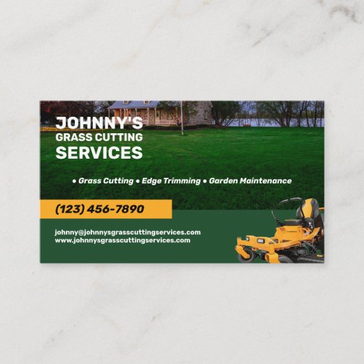 Rasenschneiden Visitenkarte (Vorderseite)