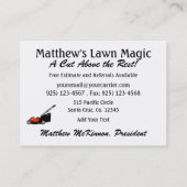 Rasenschnitt / Landschaftsschnitt / Rasendienst -  Visitenkarte (Rückseite)