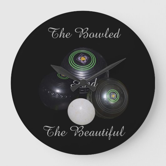 Rasenschüsseln bowled schöne große Wall Uhr. Wanduhr (Vorderseite)