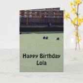 Rasenschüsseln, Lola, Fügen Sie Ihren Text Geburts Karte (Gelbe Blume)