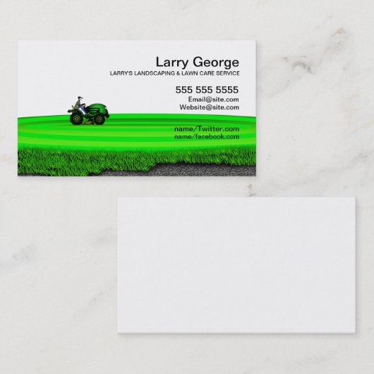 Rasensorgfalt/Landschaftsgestaltung der Visitenkarte (Vorne/Hinten)