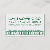 Rasensorgfalt. LoyalitätsLochkarte Treuekarte (Rückseite)