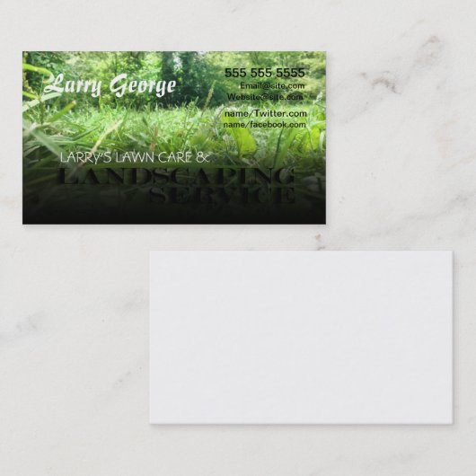 Rasensorgfalt und Landschaftsgestaltung der Visitenkarte (Vorne/Hinten)