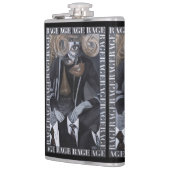"Raserei-Alters-" Vinyl eingewickelte Flasche Flachmann (Links)