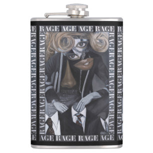 "Raserei-Alters-" Vinyl eingewickelte Flasche Flachmann