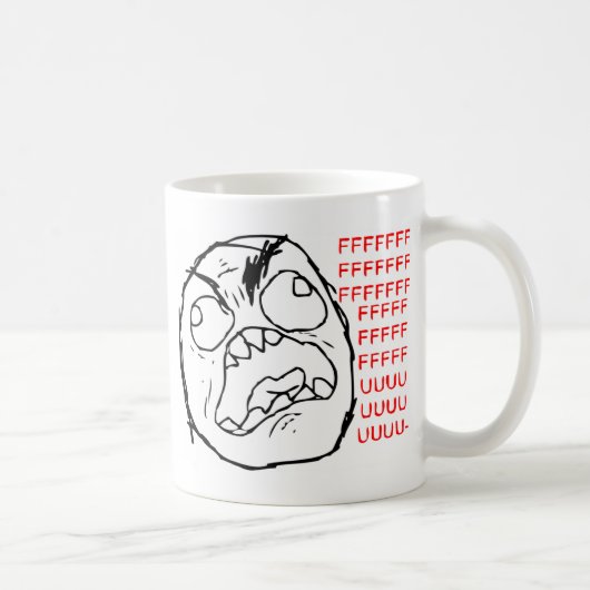 Raserei-Gesichts-Vorlage Kaffeetasse (Rechts)