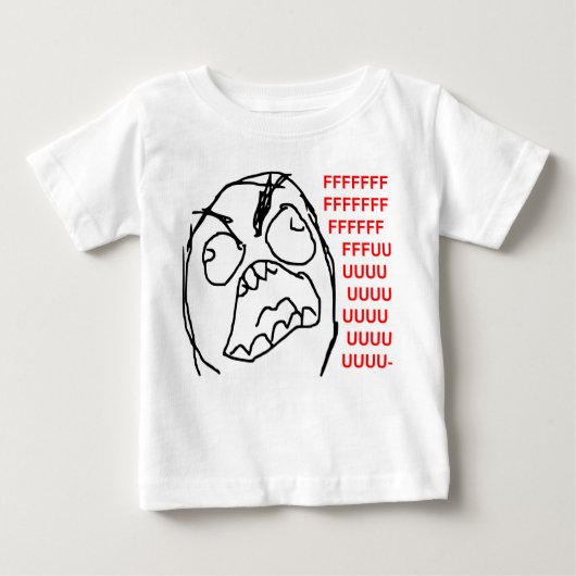 Raserei-Typ verärgertes Fuu Fuuu Raserei-Gesicht Baby T-shirt (Vorderseite)