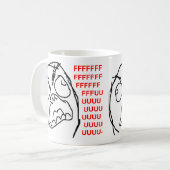 Raserei-Typ verärgertes Fuu Fuuu Raserei-Gesicht Kaffeetasse (Vorderseite Links)