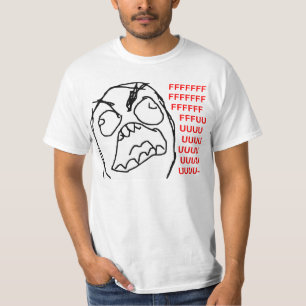 Raserei-Typ verärgertes Fuu Fuuu Raserei-Gesicht T-Shirt