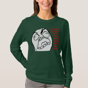 Raserei-Typ verärgertes Fuu Fuuu Raserei-Gesicht T-Shirt