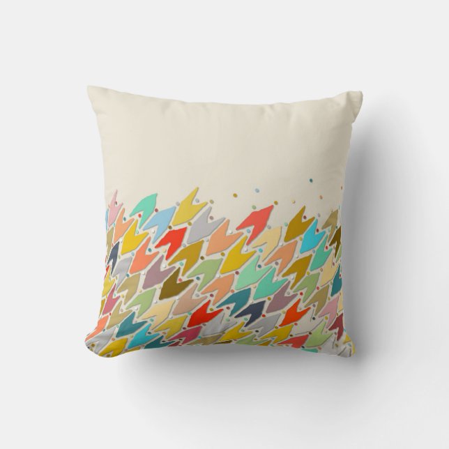 Rashmi ikat Elfenbein Kissen (Vorderseite)