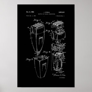 Rasierapparat-Patent-Plakat-Friseursalon-Dekor Poster