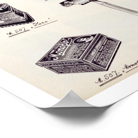 Rasierapparate für Männer, aus einem Handelskatalo Poster (Ecke)