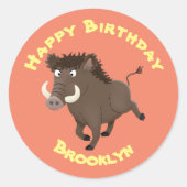 Rasierapparatur-Cartoon-Clone Runder Aufkleber (Vorderseite)