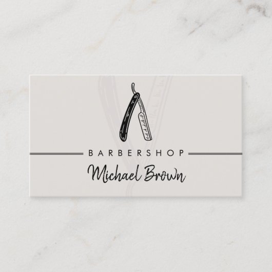 Rasiergrauender Schnurrbart-Schnitthaar Visitenkarte (Vorderseite)